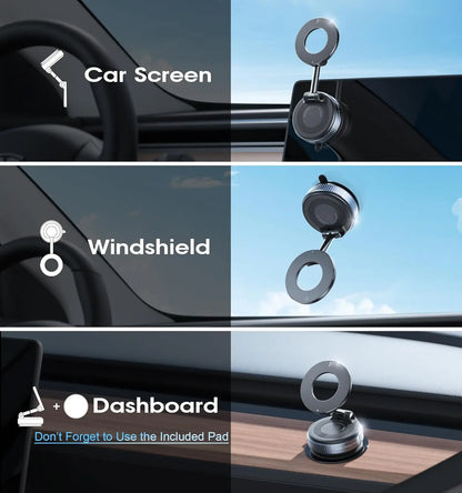 Universal Vacuum Magnet Phone Bracket Multi-angles Adjustment Strong Magnetic Suck Design Foldable Car Holder Anti-Slip Bracket