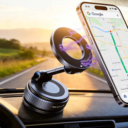 Universal Vacuum Magnet Phone Bracket Multi-angles Adjustment Strong Magnetic Suck Design Foldable Car Holder Anti-Slip Bracket