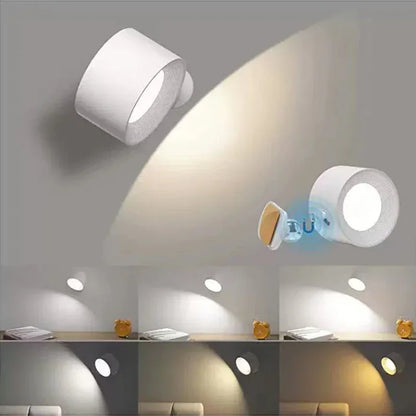 Led Wall Lamp Touch Control Remote 360 Rotatable USB Recharge Wireless Portable Night Light For Bedroom Reading Lamp