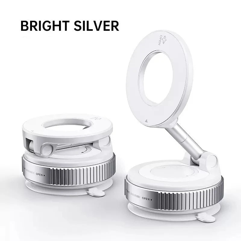 Universal Vacuum Magnet Phone Bracket Multi-angles Adjustment Strong Magnetic Suck Design Foldable Car Holder Anti-Slip Bracket